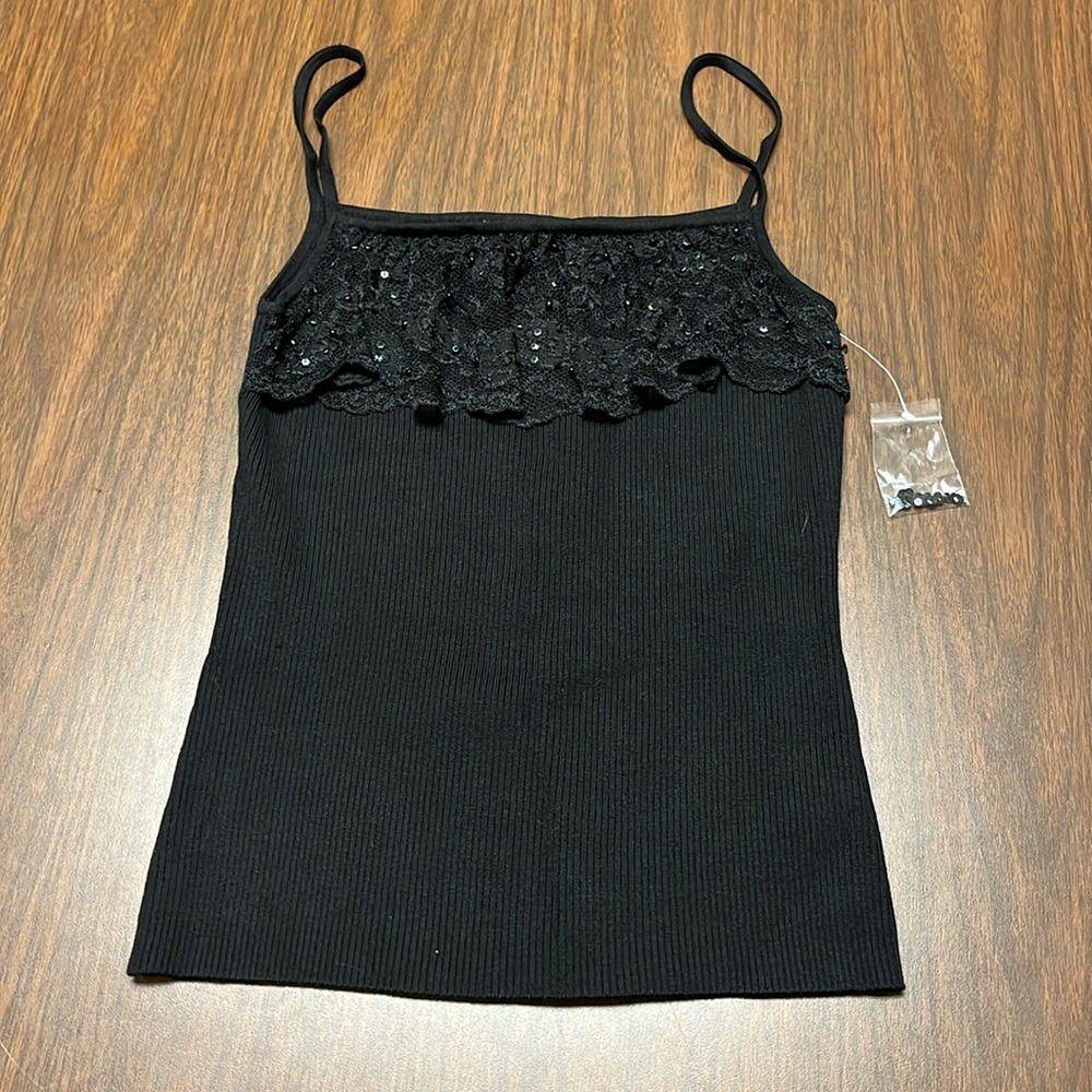 D & Y black camisole top, size XL, NWT‎